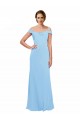 Sleeveless Spaghetti Straps Soft Chiffon Periwinkle Long Bridesmaid Dress Cardiff