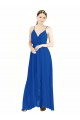 Sleeveless V-Neck Luxe Chiffon Royal Blue Long Bridesmaid Dress Cardiff