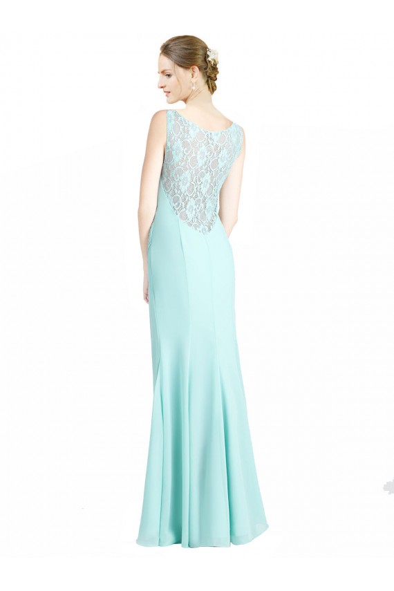 Sleeveless V-Neck Soft Chiffon & Lace Waterfall Long Bridesmaid Dress Cardiff