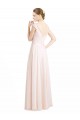Sleeveless Sweetheart Soft Chiffon & Lace Cream Pink Long Bridesmaid Dress Cardiff
