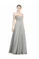 Sleeveless Sweetheart Soft Chiffon Silver A-Line Long Bridesmaid Dresses Cardiff