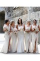 Sleeveless V-Neck Soft Chiffon Champagne Long Bridesmaid Dress Cardiff