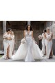 Sleeveless V-Neck Soft Chiffon Champagne Long Bridesmaid Dress Cardiff