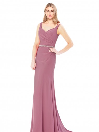 Sleeveless High Neck Soft Chiffon Long Prom Dress / Bridesmaid Dress Cardiff