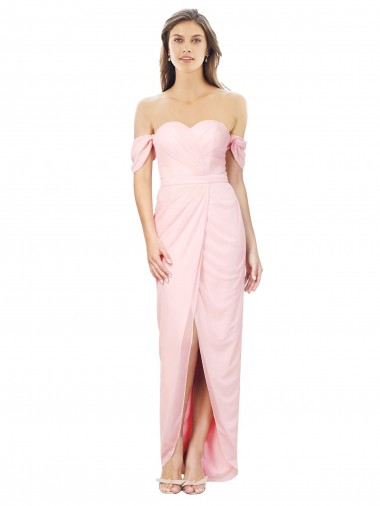 Sleeveless Strapless Soft Chiffon Pink High Low Bridesmaid Dress Cardiff