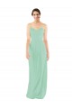 Sleeveless V-Neck Soft Chiffon Mint Green Long Bridesmaid Dress Cardiff