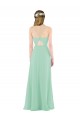 Sleeveless V-Neck Soft Chiffon Mint Green Long Bridesmaid Dress Cardiff