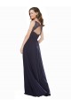 Sleeveless V-Neck Soft Chiffon & Lace Dark Navy Long Bridesmaid Dress Cardiff