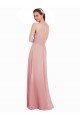 Sleeveless Halter Neck Soft Chiffon Bliss Pink A-Line Long Bridesmaid Dress Cardiff