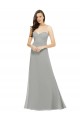 Sleeveless Sweetheart Chiffon Silver Long Bridesmaid Dress Cardiff