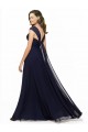Sleeveless Sweetheart Chiffon Dark Navy Long Bridesmaid Gowns Cardiff