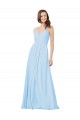 Sleeveless V-Neck Chiffon Light Sky Blue Long Formal Dress / Bridesmaid Dress Cardiff