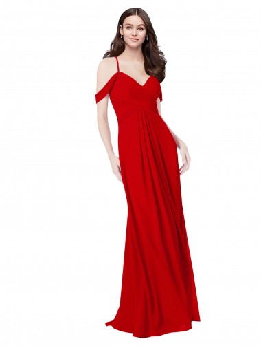 Sleeveless Sweetheart Soft Chiffon Dark Red Long Bridesmaid Dress Cardiff