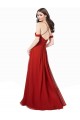 Sleeveless Sweetheart Soft Chiffon Dark Red Long Bridesmaid Dress Cardiff