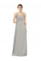 Sleeveless Sweetheart Soft Chiffon Silver Long Bridesmaid Dress Cardiff