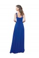 Sleeveless Square Neck Soft Chiffon Royal Blue Long Bridesmaid Dress Cardiff