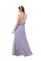 Sleeveless Halter Neck Chiffon Dark Navy Long Bridesmaid Dress / Evening Dress Cardiff