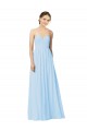 Sleeveless Strapless Soft Chiffon Light Sky Blue Long Formal Dress / Bridesmaid Dress Cardiff