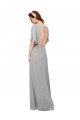 Flutter Sleeves V-Neck Chiffon Royal Blue Long Bridesmaid Dress / Evening Gowns Cardiff