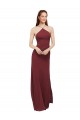 Sleeveless Halter Neck Soft Chiffon Burgundy Long Formal Dress / Bridesmaid Dress Cardiff