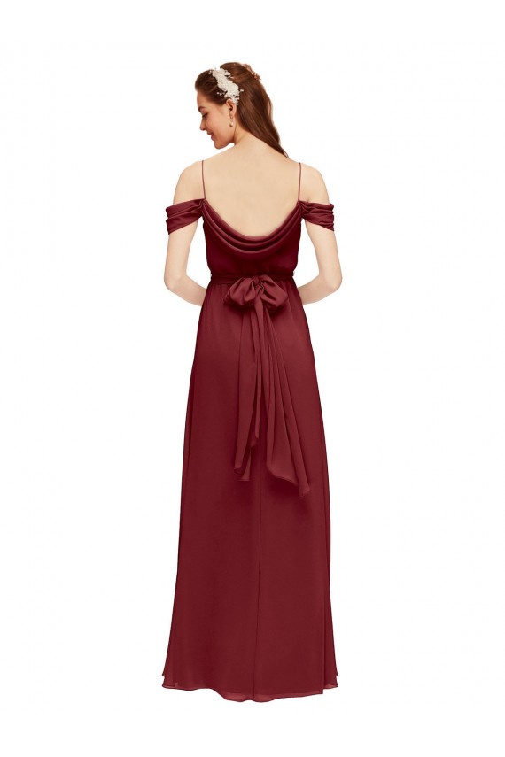 Sleeveless Sweetheart Soft Chiffon Burgundy Long Formal Dress / Bridesmaid Dress Cardiff