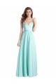 Sleeveless V-Neck Soft Chiffon & Satin Waterfall Long Bridesmaid Dress Cardiff