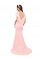 Flutter Sleeves V-Neck Soft Chiffon Pink Long Bridesmaid Dress Cardiff