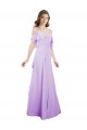 Cold Shoulder Sweetheart Soft Chiffon Lilac Long Formal Dress / Bridesmaid Dress Cardiff