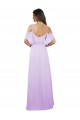 Cold Shoulder Sweetheart Soft Chiffon Lilac Long Formal Dress / Bridesmaid Dress Cardiff