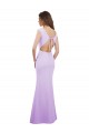 Cap Sleeves Round Neck Soft Chiffon Lilac Long Bridesmaid Dress Cardiff