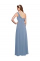 Sleeveless Sweetheart Chiffon Dusty Blue Long Formal Dress / Bridesmaid Dress Cardiff