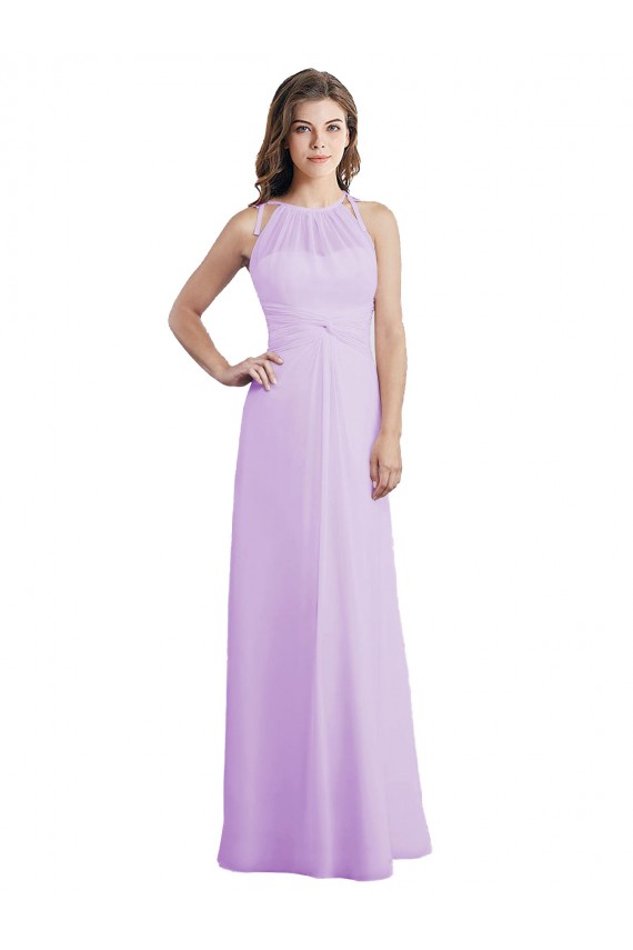 Sleeveless Sweetheart Soft Chiffon Lilac Long Bridesmaid Dress / Formal Dress Cardiff