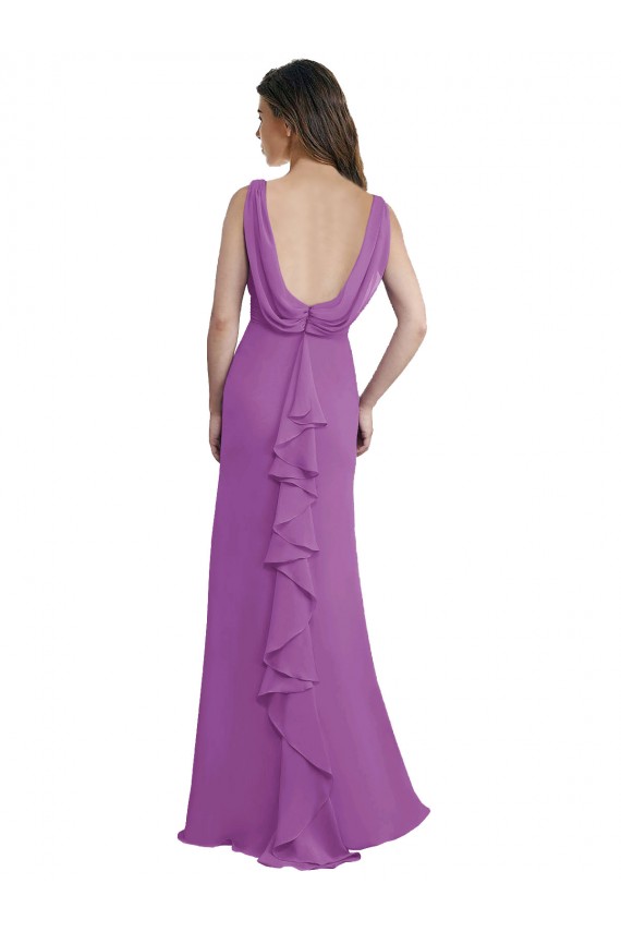 Sleeveless V-Neck Soft Chiffon Dahlia Long Bridesmaid Dress Cardiff