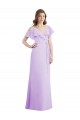 Cold Shoulder V-Neck Soft Chiffon Lilac Long Bridesmaid Dresses Cardiff