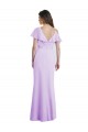Cold Shoulder V-Neck Soft Chiffon Lilac Long Bridesmaid Dresses Cardiff