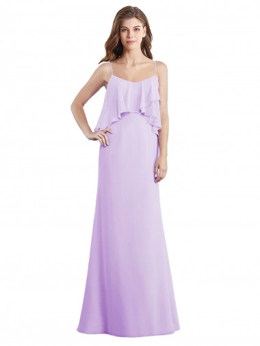 Sleeveless Scoop Neck Chiffon Lilac Long Bridesmaid Dress / Evening Dress Cardiff