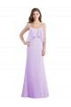 Sleeveless Scoop Neck Chiffon Lilac Long Bridesmaid Dress / Evening Dress Cardiff