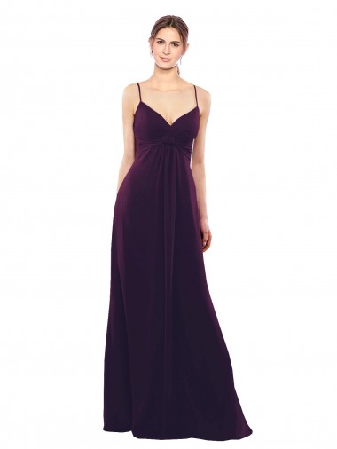 Sleeveless Sweetheart Soft Chiffon Grape Long Formal Dress / Bridesmaid Dress Cardiff