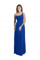 Sleeveless One Shoulder Soft Chiffon Royal Blue Long Bridesmaid Dress Cardiff