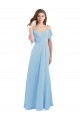 Cold Shoulder Sweetheart Soft Chiffon Light Sky Blue Long Bridesmaid Dress Cardiff