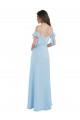 Cold Shoulder Sweetheart Soft Chiffon Light Sky Blue Long Bridesmaid Dress Cardiff