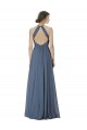Sleeveless Halter Neck Soft Chiffon Silver Stone Long Formal Dress / Bridesmaid Dress Cardiff