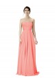 Sleeveless Strapless Soft Chiffon Peach Long Bridesmaid Dress Cardiff
