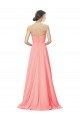 Sleeveless Strapless Soft Chiffon Peach Long Bridesmaid Dress Cardiff