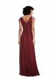 Sleeveless V-Neck Soft Chiffon Burgundy Long Bridesmaid Dress Cardiff