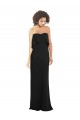 Sleeveless Strapless Soft Chiffon Black Long Bridesmaid Dress Cardiff