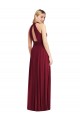 Sleeveless High Neck Soft Chiffon Burgundy Long Semi Formal Evening Dress / Bridesmaid Dress Cardiff