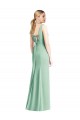 Sleeveless V-Neck Soft Chiffon Mint Green Trumpet Long Bridesmaid Dress Cardiff
