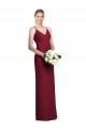 Sleeveless V-Neck Soft Chiffon Burgundy Long Formal Dress / Bridesmaid Dress Cardiff