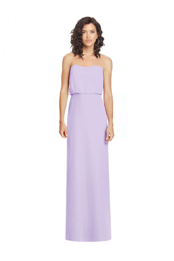 Sleeveless Strapless Soft Chiffon Lilac Long Formal Dress / Bridesmaid Dress Cardiff